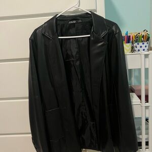 Pitaya Black Faux Leather Jacket